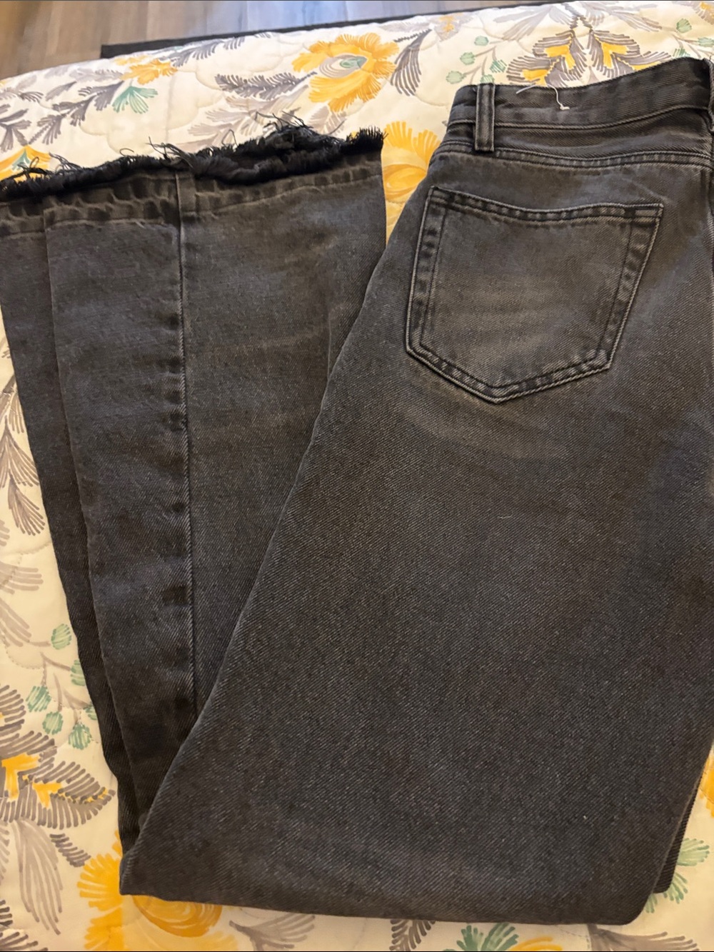 Zara Men's Washed Black Straight Jeans